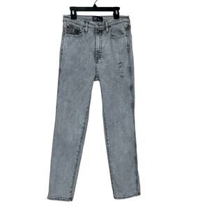 Gap gray washed distressed high rise vintage slim jeans size 4